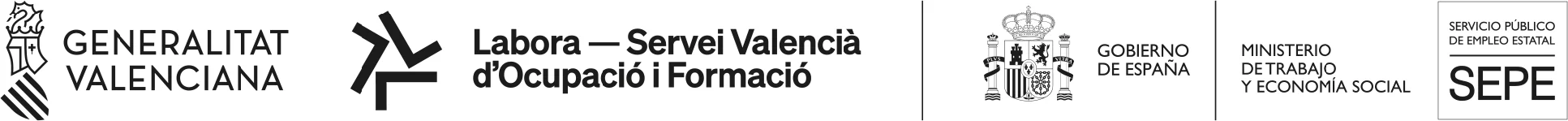 Generalitat Valenciana, Labora - Servei Valencià d'Ocupació i Formació, Gobierno de España, Ministerio de Trabajo y Economía Social, SEPE